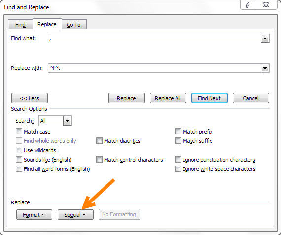 replace dialog