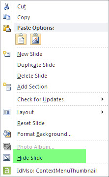 Hide Slide