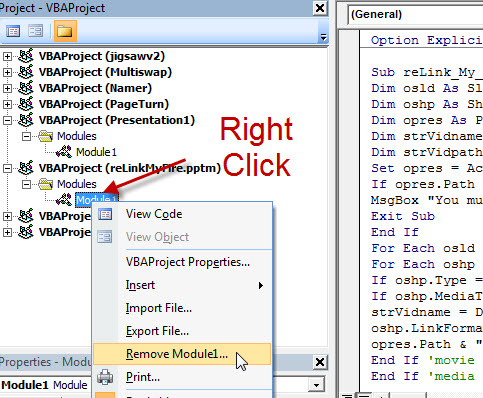 Remove the module